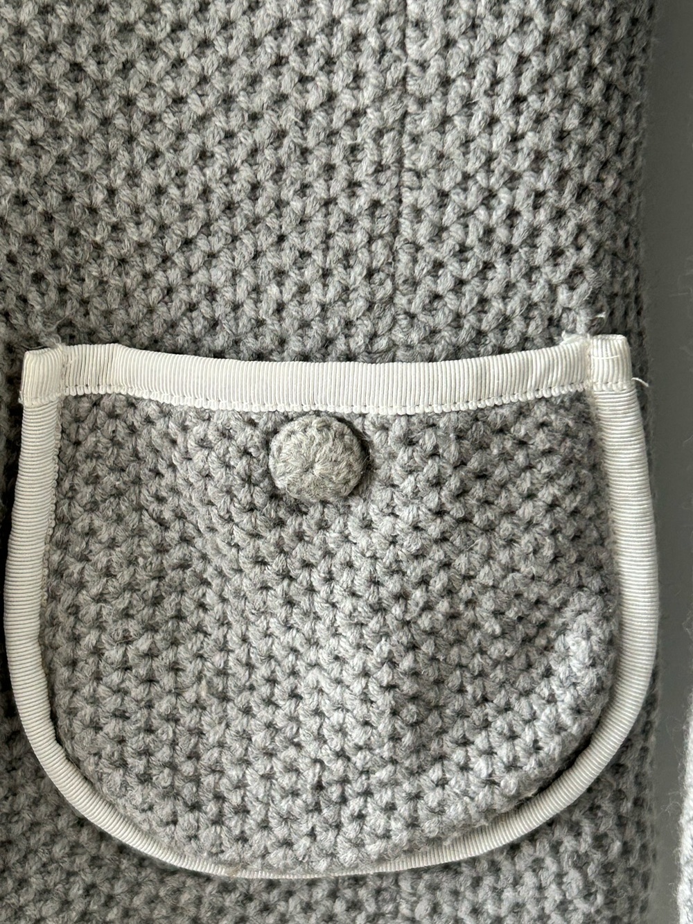 Anthropologie Moth Grey Cotton Blend Cardigan With Embroidered Button Size M - Picture 5 of 9